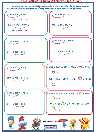 3.Sınıf Matematik Toplananların Yer Değiştirmesi