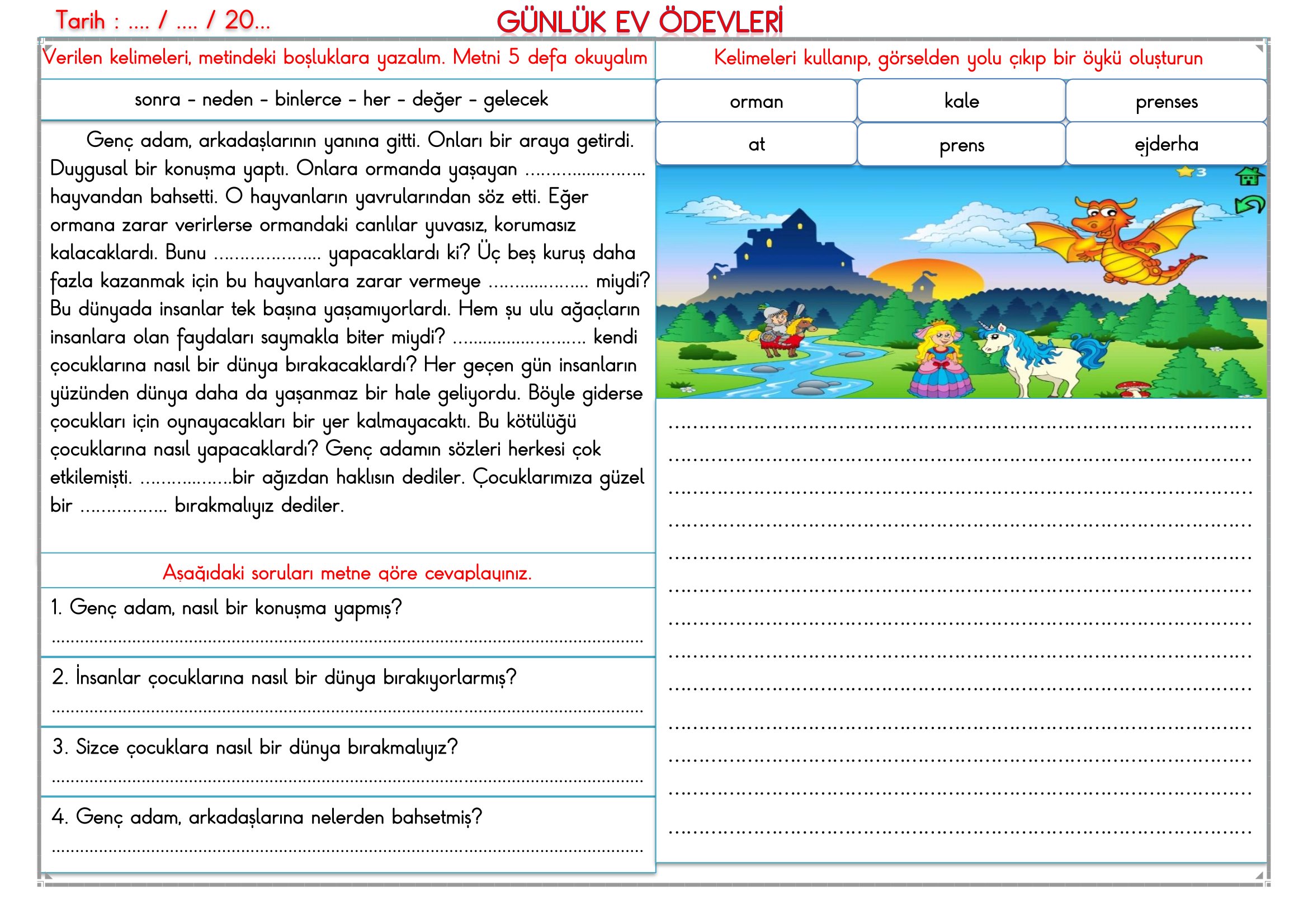 2.Sınıf - 02 Mart 2026 Günlük Ev Ödevleri