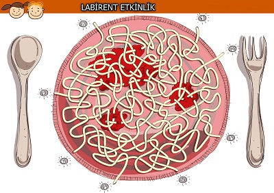 Makarna labirent bulmaca etkinliği