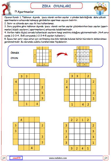 Apartmanlar  1 ( Zeka Oyunları )