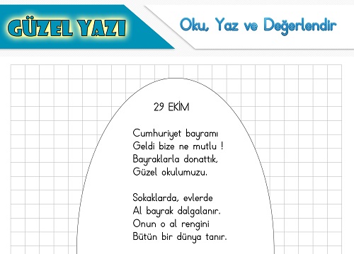 Şiir oku yaz değerlendir etkinliği - 29 Ekim