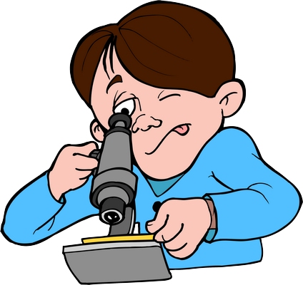 Clipart mikroskopla inceleme yapan erkek çocuk resmi png