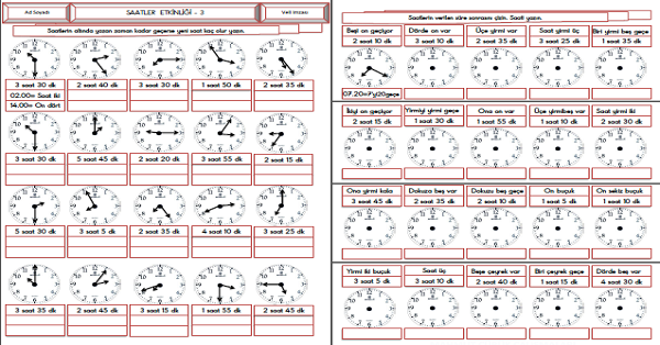 3.Sınıf - Matematik Saatler Etkinliği-11