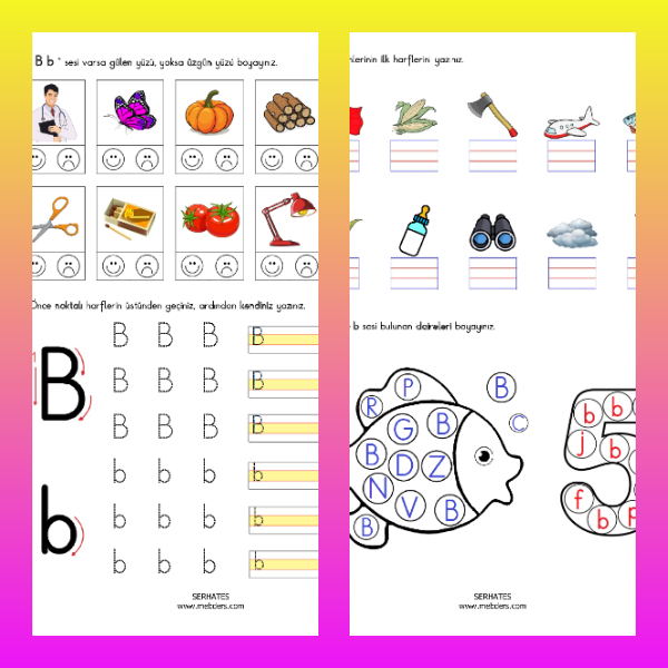 1. Sınıf İlkokuma Yazma - B Sesi Etkinliği - 1