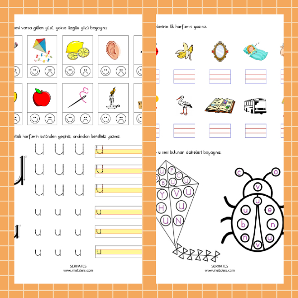 1. Sınıf İlkokuma Yazma - U Sesi Etkinliği - 1