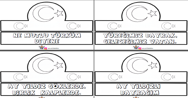 Bayrağımız Taç Boyama Etkinlikleri (4 Çeşit)