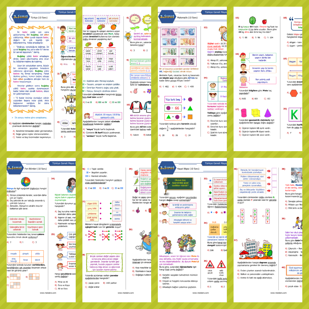 3. Sınıf Mayıs Ayı Denemesi (PDF)