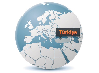Dünya üzerinde Türkiye Haritası