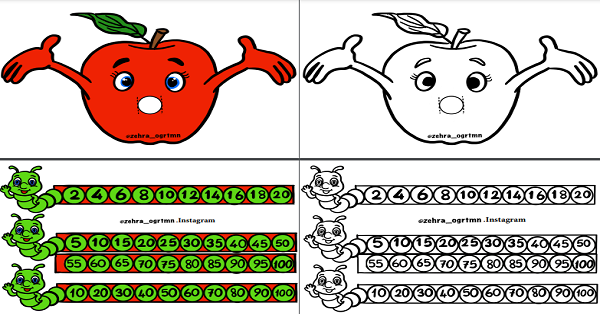 1.Sınıf Matematik Elma Kurdu ile Ritmik Sayma Etkinliği