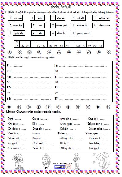 2. Sınıf Matematik Sayıları Yazma Okuma Etkinliği 6