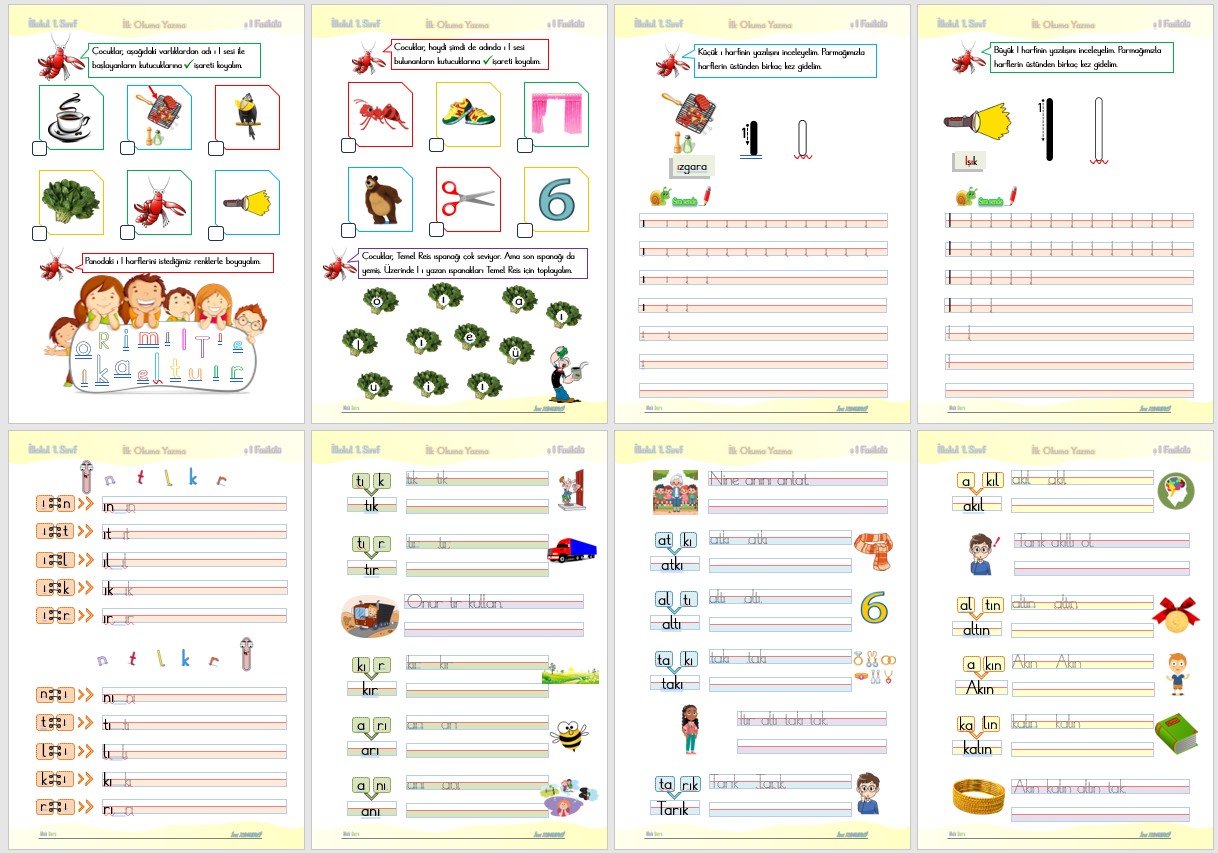 1. Sınıf İlk Okuma Yazma I Sesi FASİKÜLÜ 14 sayfa