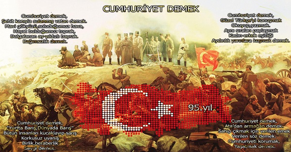 95.Yıl Cumhuriyet Demek 50x70cm Poster