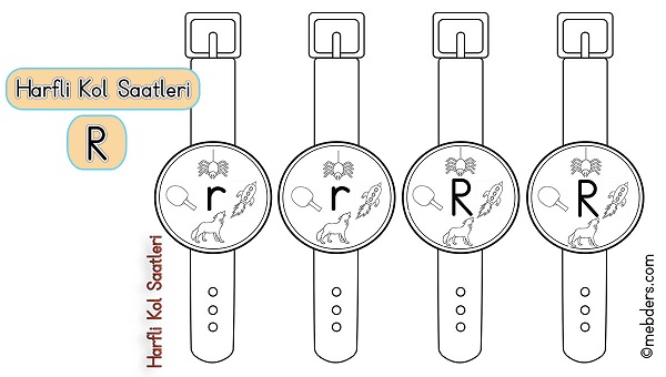 1.Sınıf İlkokuma Harfli Kol Saatleri - R Harfi