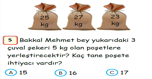 3.Sınıf Matematik Bölme İşlemi Yaprak Test-2