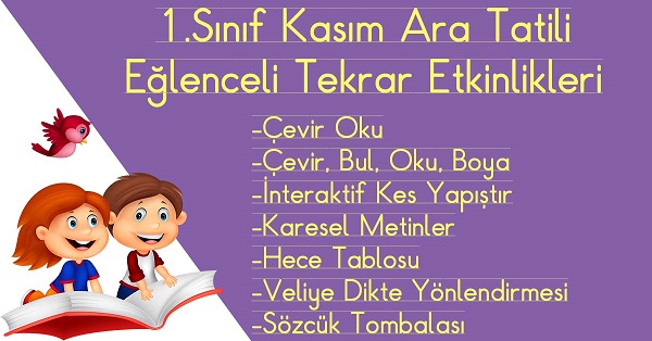 1.Sınıf Kasım Ara Tatili Eğlenceli Tekrar Etkinlikleri