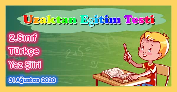 2.Sınıf Türkçe Yaz Şiiri Uzaktan Eğitim Testi pdf