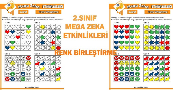 2.Sınıf Mega Zeka Etkinliği - Renk Birleştirme