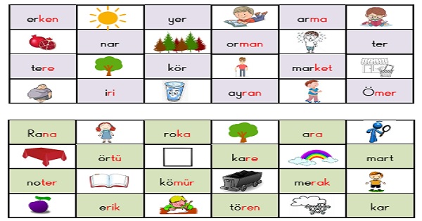 1.Sınıf İlk Okuma Yazma R-r Sesi Okuma Tombalası