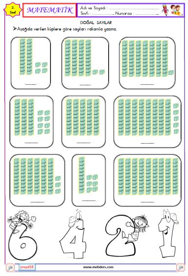 2. Sınıf Matematik Sayıları Yazma ve Okuma  Etkinliği 3