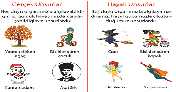 4.Sınıf Türkçe Gerçek ve Hayal Ürünü İfadeler