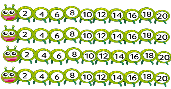 1.Sınıf Matematik İkişer Ritmik Sayma Deftere Yapıştırmalı Tırtıl