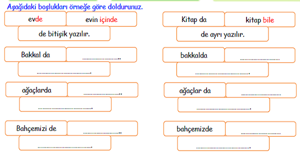 4.Sınıf Türkçe de Bağlaç ve Ekinin Yazılışı-1