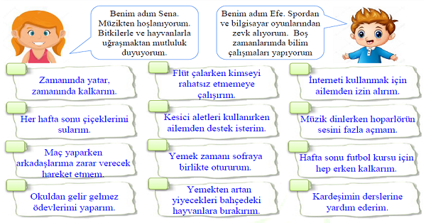 4.Sınıf Sosyal Bilgiler Sorumluluk Üstleniyorum Etkinliği