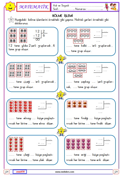 3. Sınıf Matematik Bölme İşlemi Etkinliği 1