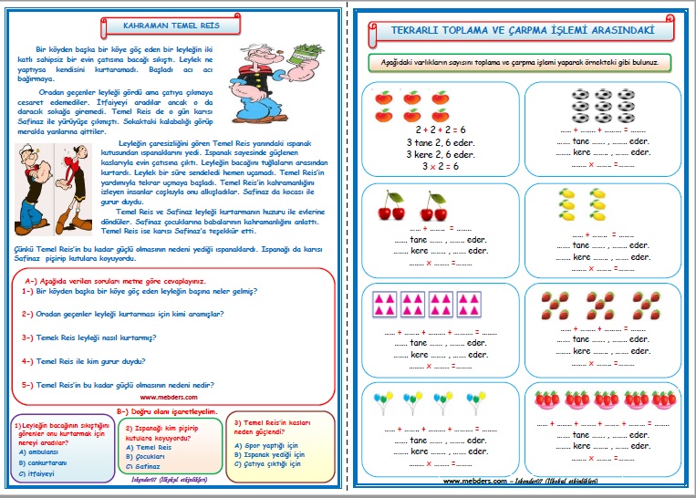 2.Sınıf 20.Hafta Etkinlik Ödev Paketi  (13-17 Şubat)