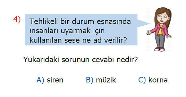 2.Sınıf Hayat Bilgisi Acil Durum Telefonunu Bilirim Kazanım Testi