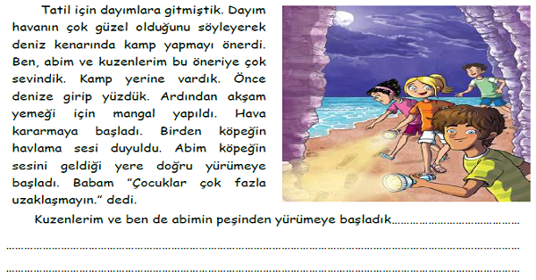 3.Sınıf Türkçe Hikaye Tamamlama-2
