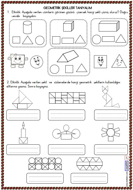 2. Sınıf Matematik Geometrik Şekiller Etkinliği 4