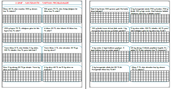 3.Sınıf - Matematik Tartma Problemleri-21