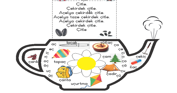 1.Sınıf İlk Okuma Yazma (Ç-ç Sesi) Çaydanlık Katla-Oku Etkinliği