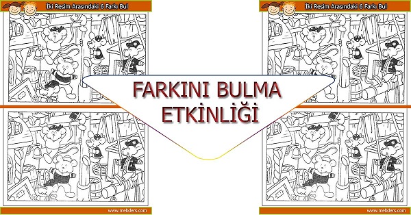 Fareli resimler arasındaki 6 farkı bulma etkinliği