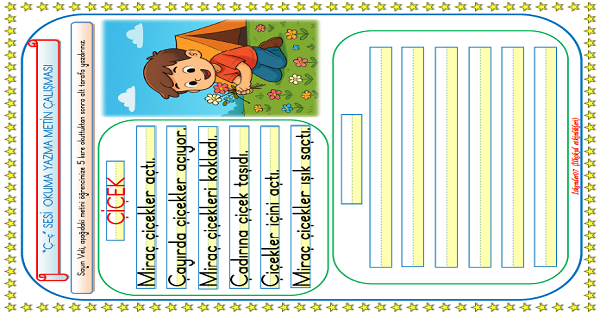 1. Sınıf İlk Okuma Yazma Ç Sesi Metin Okuma Yazma Çalışması