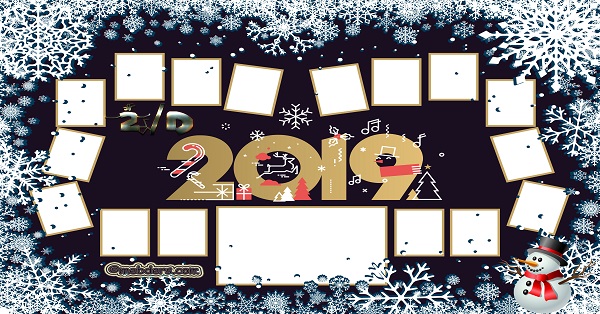 2D Sınıfı için 2019 Yeni Yıl Temalı Fotoğraflı Afiş (16 öğrencilik)