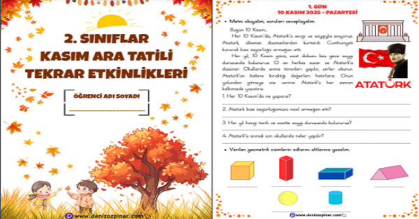 2. Sınıf Kasım Ara Tatil Etkinlikleri