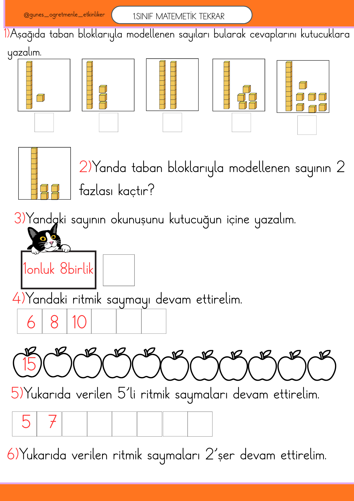 1.Sınıf Matematik Tekrar