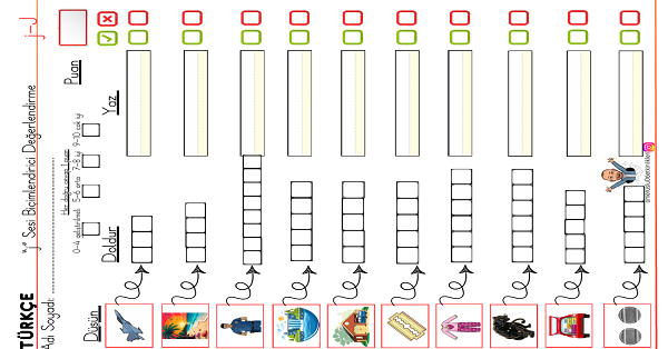 1. Sınıf İlk Okuma Yazma J-j Sesi Dikte Değerlendirme