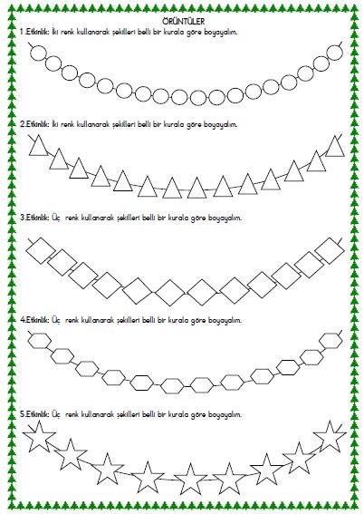 1. Sınıf Matematik Örüntüler Etkinliği 3