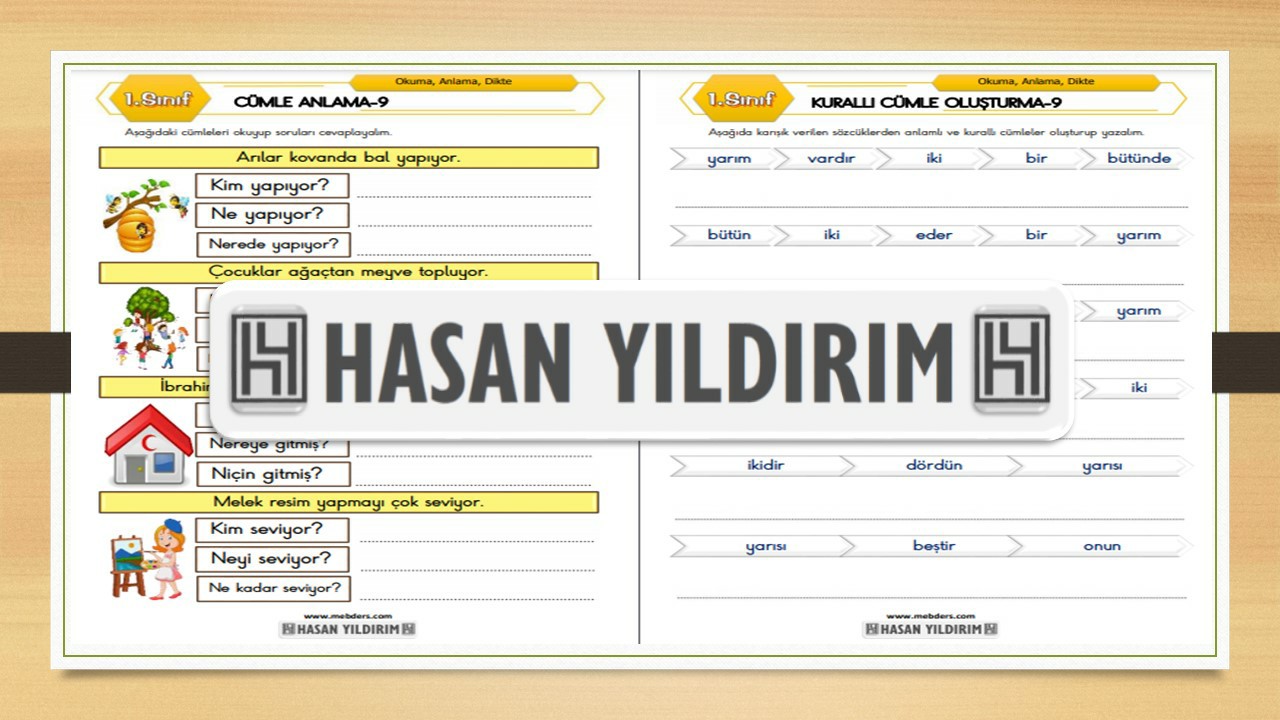 1.Sınıf Türkçe Cümle Anlama ve Kurallı Cümle Oluşturma-9