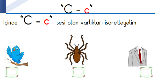 1.Sınıf İlk Okuma Yazma (C-c Sesi) Fasikülü