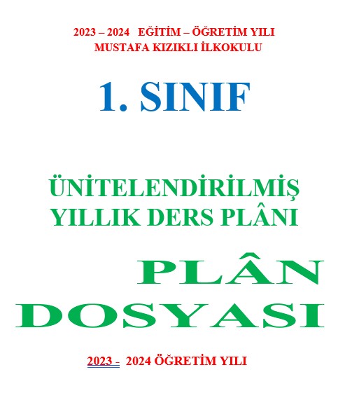 1. Sınıf 2023-2024 Eğitim Öğretim Plan Dosyası Kapağı