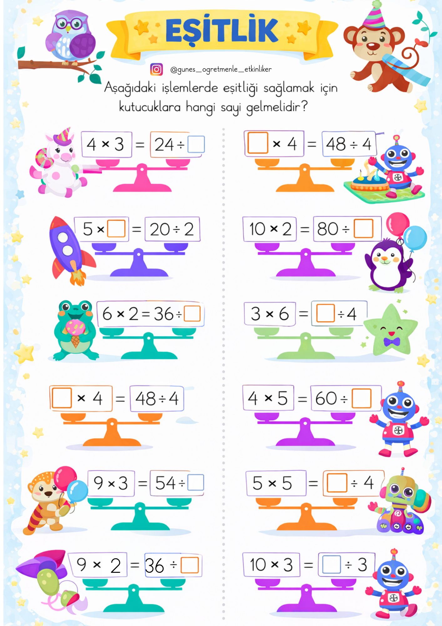 2. Sınıf  Eşitlik Konusu