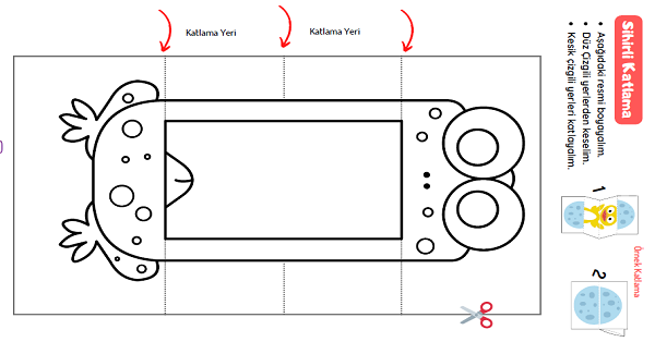 1.Sınıf İlk Okuma Yazma (K-k Sesi) Kağıt Katlama-Kurbağa