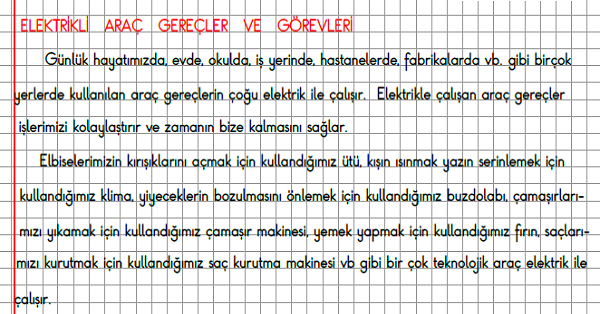 3.Sınıf Fen Bilimleri Elektrikli Araç Gereçler ve Görevleri Konu Anlatımı