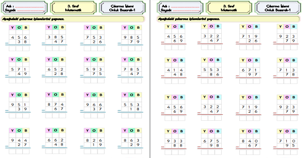 3.Sınıf Matematik Çıkarma İşlemi-Onluk Bozarak-1