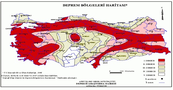 Türkiye Deprem Bölgesi Haritası 1