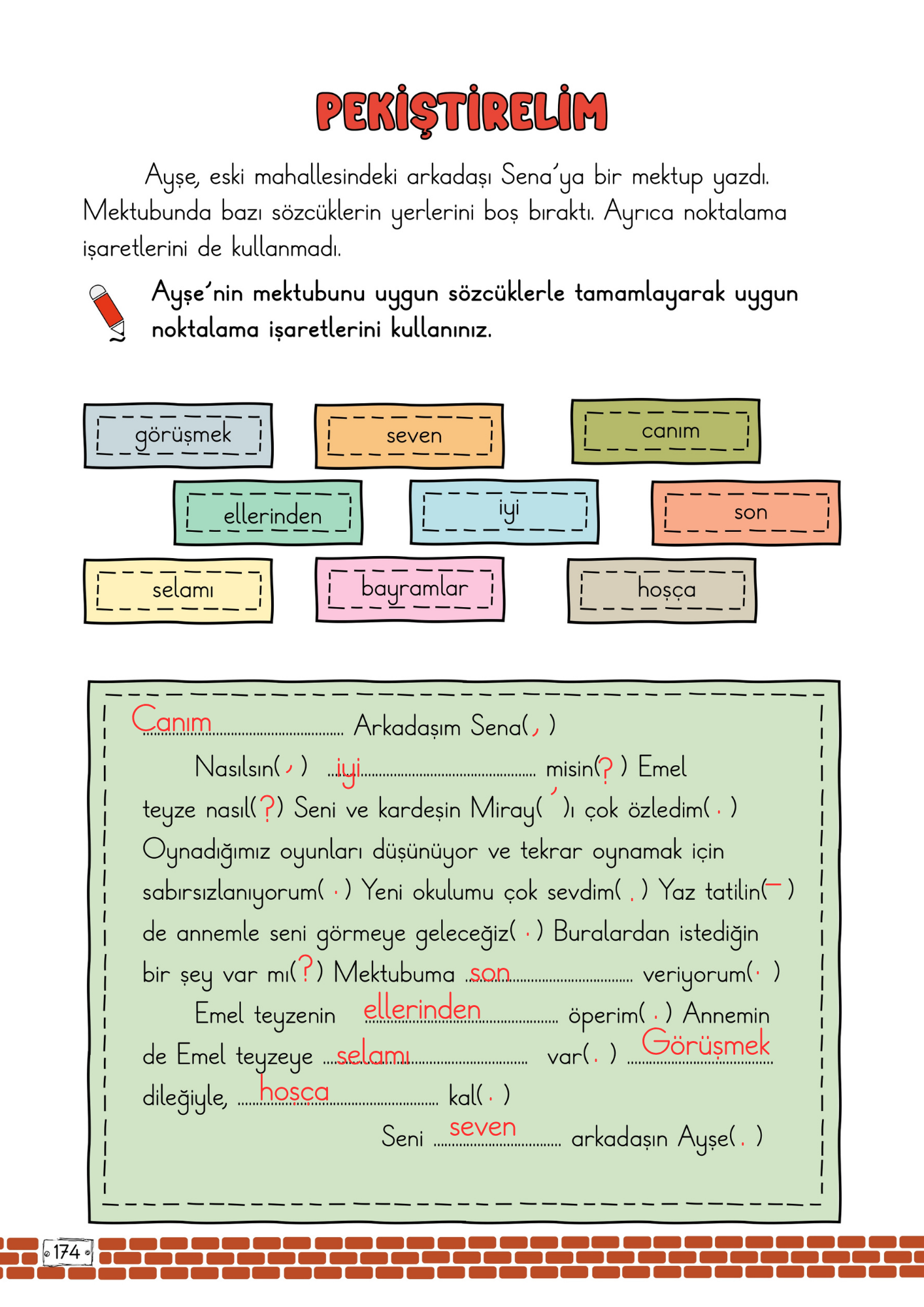 2. Sınıf Türkçe Meb Yayınları Pekiştirme Haftası Cevapları